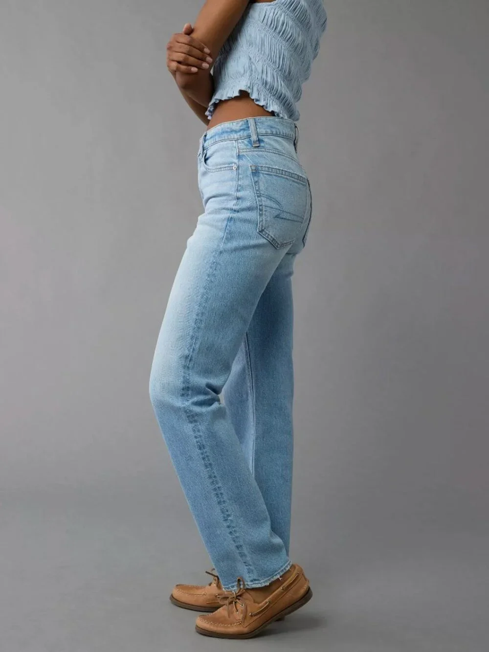 American Eagle AE Stretch Super High-Waisted Straight Jean Women size 6 Regular - Picture 4 of 16